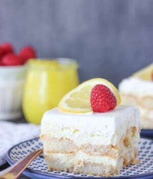 This No-Bake Lemon Icebox Cake is quick to throw together. Layers of ladyfingers, lemon mousse and whipped cream make up this delectable dessert.