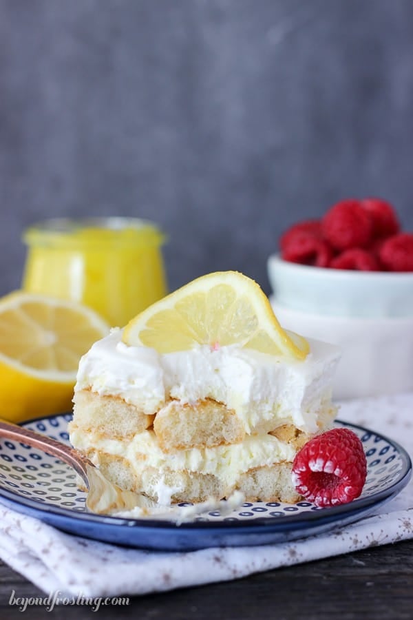 This No-Bake Lemon Icebox Cake is quick to throw together. Layers of ladyfingers, lemon mousse and whipped cream make up this delectable dessert.