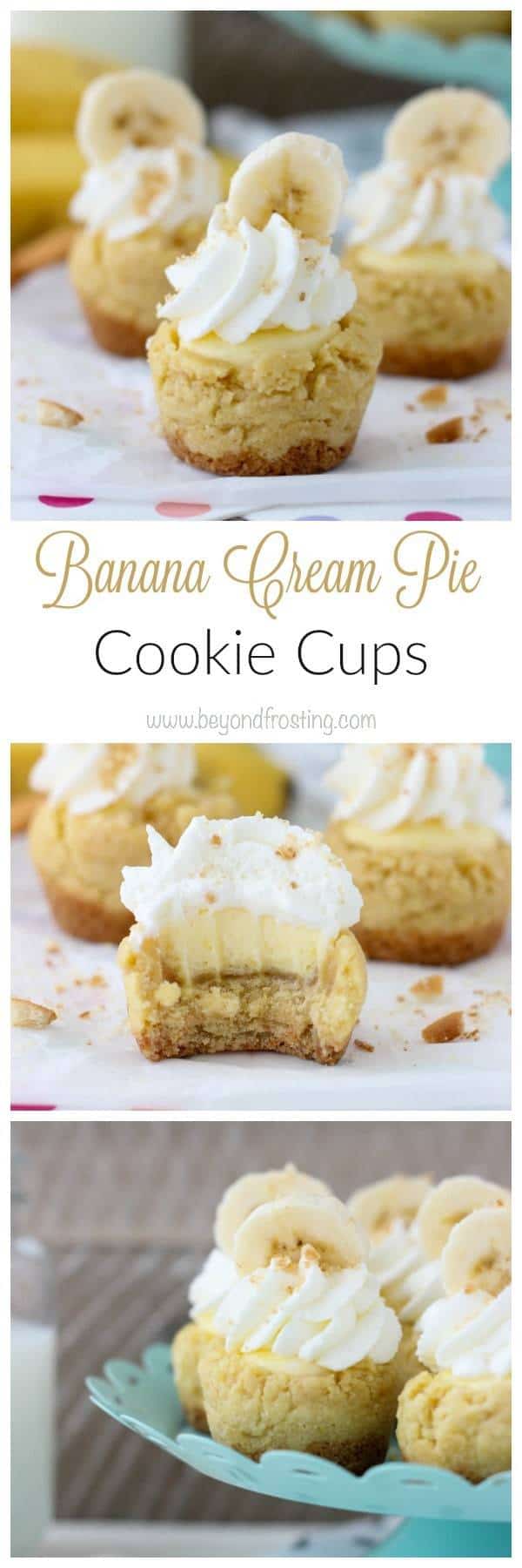 These irresistible Banana Cream Pie Cookie cups combine your favorite parts of banana cream pie but in a mini cookie cup instead of pie crust.