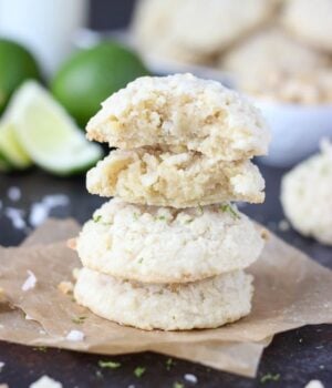 These chunky Coconut Lime Cookies are the perfect summer treat. The soft cookies are loaded with sweetened coconut and lime zest.Grab the recipe at www. beyondfrosting.com