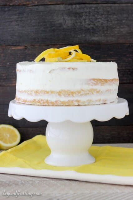 Lemon Olive Oil Cake: The olive oil cake is extra moist and dense in texture. The lightened whipped cream frosting is infused with lemon is the perfect compliment for this cake.