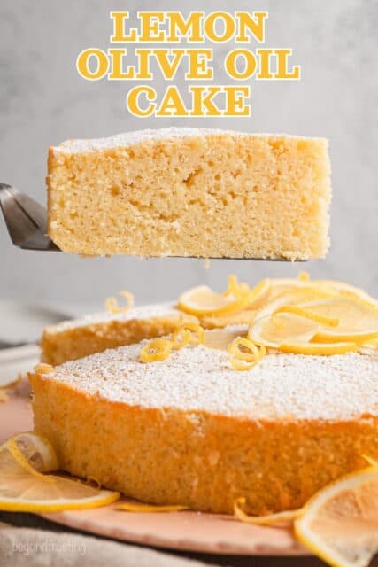 Pinterest title image for Lemon Olive Oil Cake.