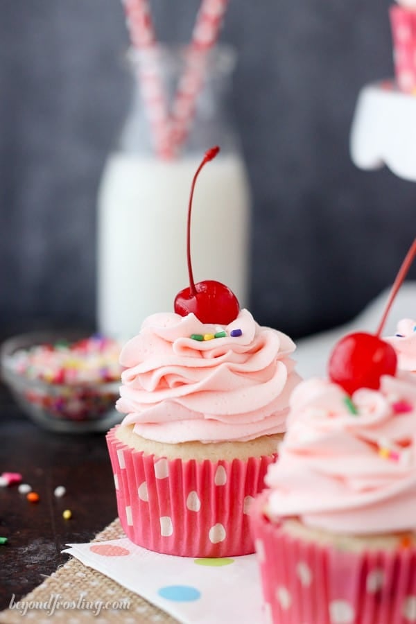 These from-scratch Cherry Funfetti Almond Cupcakes combine the sweet cherry flavor with the buttery almonds. It’s such a fun way to change up your classic Funfetti cupcake.