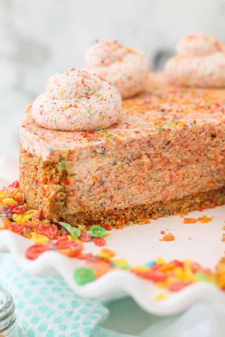 No Bake Fruity Pebbles Cheesecake