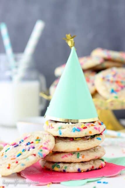 These Sprinkle Sugar Cookies are absolutely perfect. These are soft and chewy sugar cookies and they are filled with sprinkles.