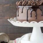 This Chocolate Mudslide Cake is what dreams are made of. The decadent chocolate cake is baked with Kahlua, and frosted with a Kahlua chocolate buttercream. It’s finished with a Bailey’s spiked chocolate ganache. This is one recipe you’ll be craving for weeks.