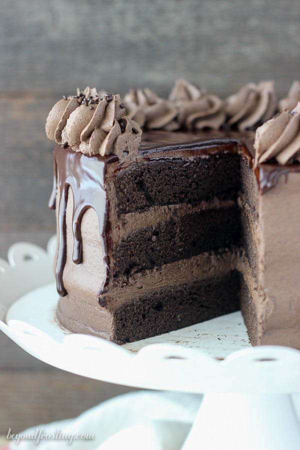 Image of Kahlua Chocolate Cake with Slice Missing