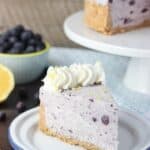 This Easy No-Churn Blueberry Ice Cream Pie takes only 5 ingredients for the filling! In about 15 minutes this ice cream dessert is ready for the freezer.