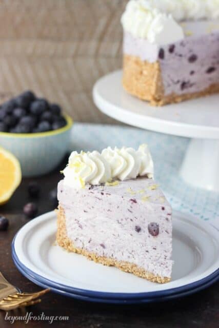 This Easy No-Churn Blueberry Ice Cream Pie takes only 5 ingredients for the filling! In about 15 minutes this ice cream dessert is ready for the freezer.
