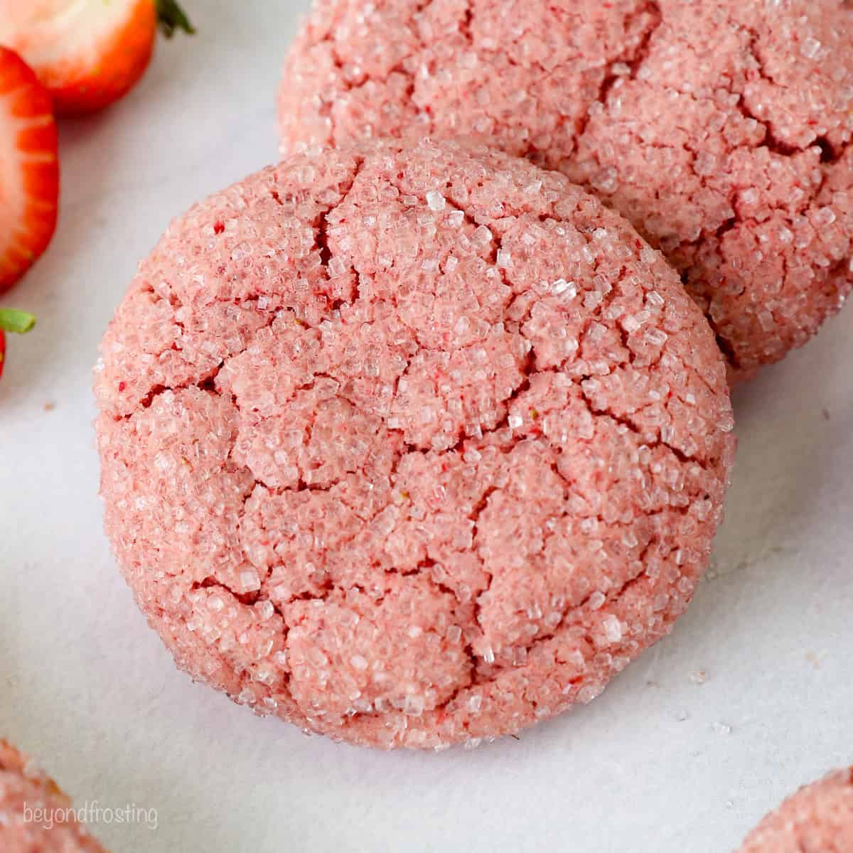 Strawberry Cake Mix Cookies [beyondfrosting.com]