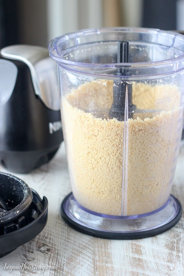 A Ninja blender with crushed Golden Oreos
