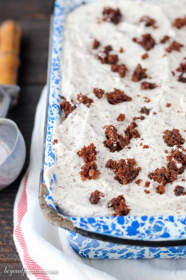 Chocolate Zucchini Bread No-Churn Ice Cream : Easy No-Churn vanilla ice cream loaded with chocolate zucchini bread and chocolate flakes.