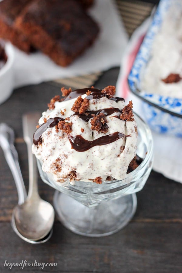 Chocolate Zucchini Bread No-Churn Ice Cream : Easy No-Churn vanilla ice cream loaded with chocolate zucchini bread and chocolate flakes.