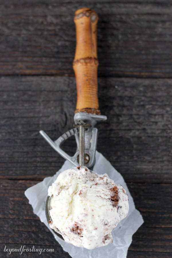 Chocolate Zucchini Bread No-Churn Ice Cream . This easy no-churn ice cream is filled with chocolatey zucchini bread and chocolate shavings. Eating vegetables never tasted so good.