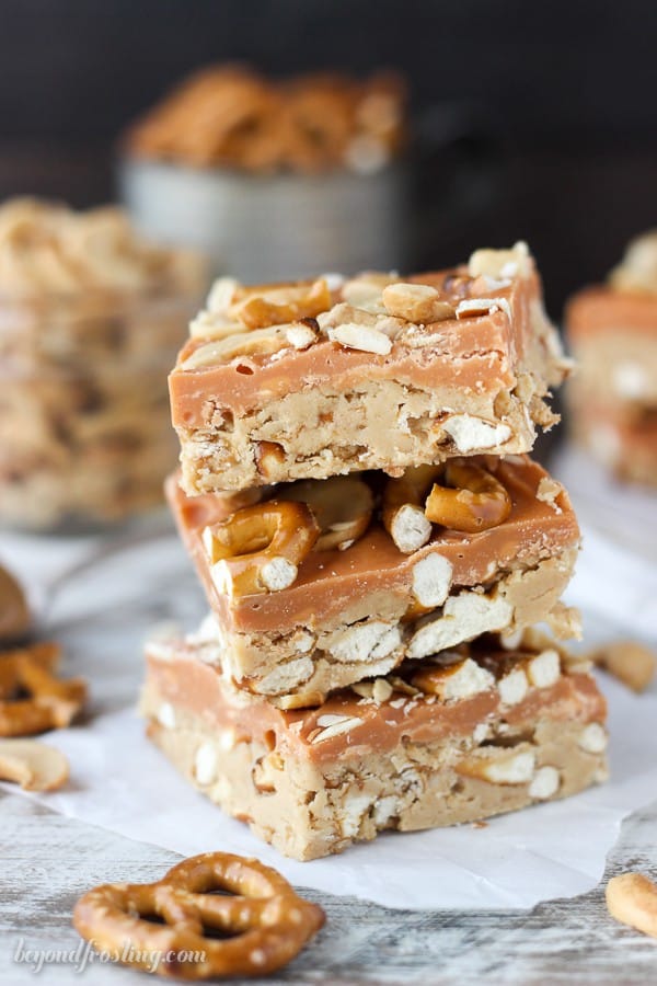 No-Bake Butterscotch Pretzel Bars - Beyond Frosting