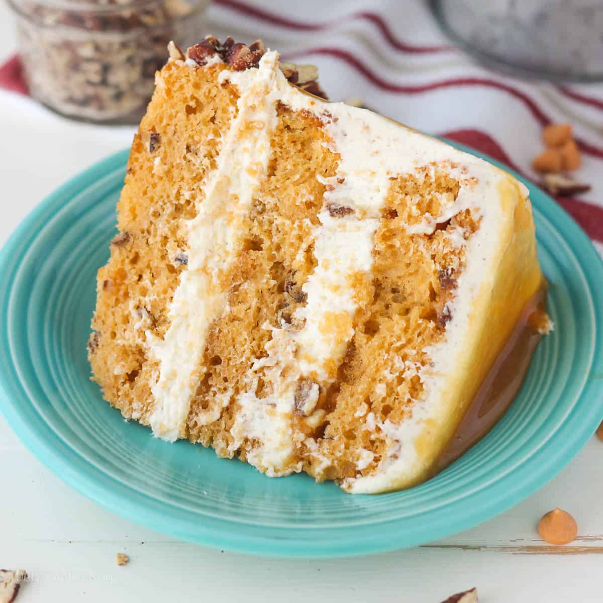Pumpkin Chocolate Layer Cake with Cream Cheese Frosting and Butterscotch  Caramel Recipe - Something Swanky