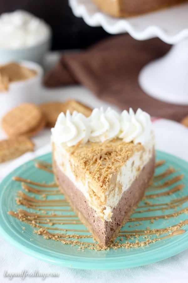 This peanut butter chocolate pie is amazing. Layers of chocolate mousse, and a Nutter Butter Cookies mousse on top all in a peanut butter cookie crust. This no-bake pie will have your taste buds asking for more.