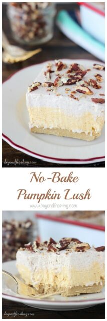 Pumpkin pie meets no-bake with this Pumpkin Lush Icebox Cake. There’s a thick Golden Oreo crust with a pumpkin cheesecake filling and a cinnamon maple whipped cream on top. Holiday baking has never been easier.
