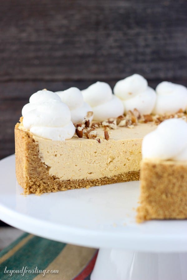 Creamy No-Bake Pumpkin Mascarpone Cheesecake | Beyond Frosting