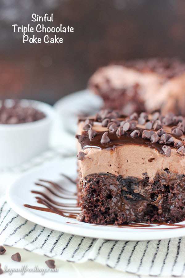 Sinful Triple Chocolate Poke Cake - Beyond Frosting