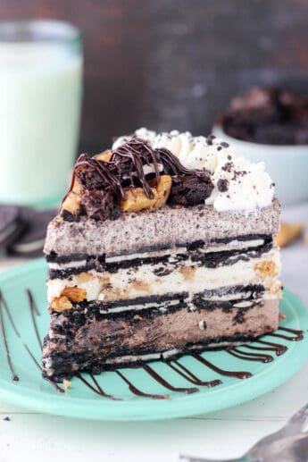 (Mostly) No Bake Slutty Brookie Icebox Cake Recipe l Beyond Frosting