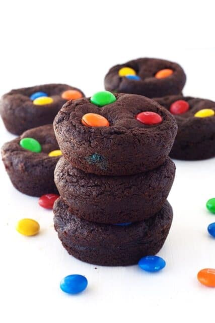 Chocolate M&M cookie cups