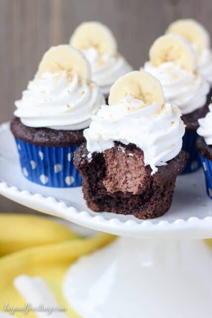 Moist Chocolate Banana Cream Pie Cupcakes Recipe | Beyond Frosting