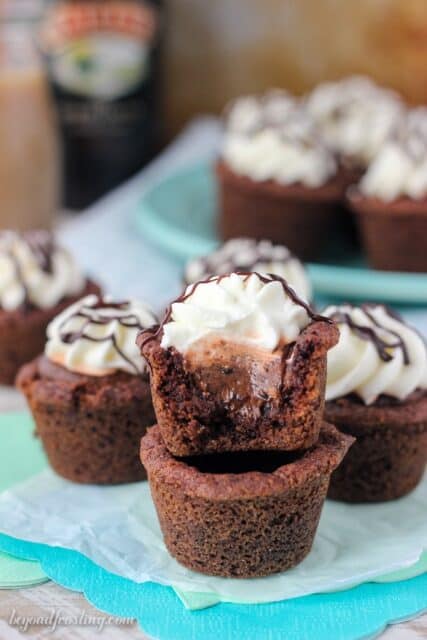 You’ll need more than one of these Baileys Mousse cookie Cups. These start with a chocolate pudding cookie. They're filled with a silky Baileys Chocolate Mousse and topped with whipped cream and a Baileys chocolate ganache.