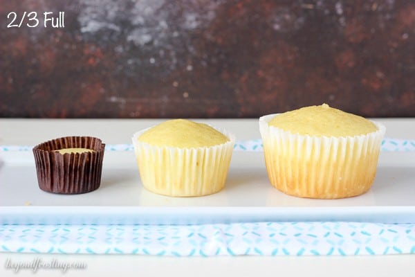 Tip and Tricks for making perfect cupcakes. This is your go-to guide for how to bake cupcakes including pan sizes and how full to fill each liner.