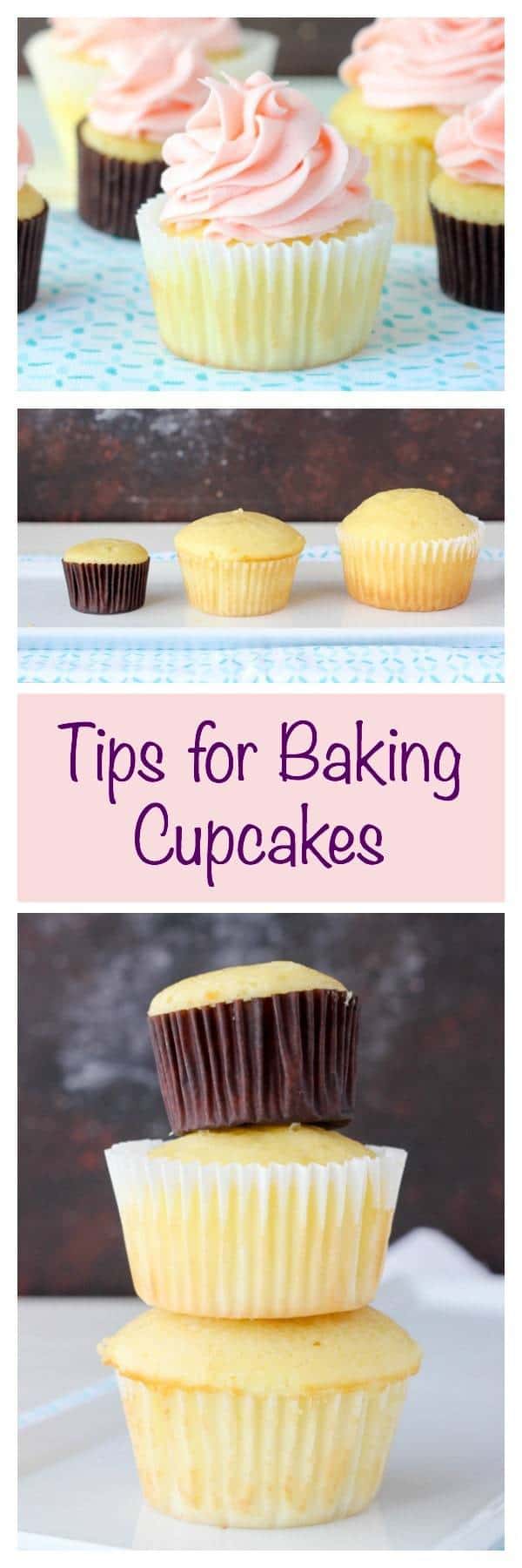 Tip and Tricks for making perfect cupcakes. This is your go-to guide for how to bake cupcakes including pan sizes and how full to fill each liner.