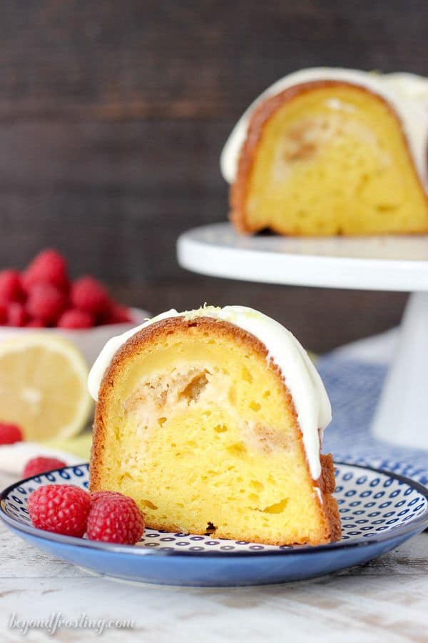 This Lemon Oreo Cheesecake Bundt is a perfectly moist and bursting with lemon flavor. The filling is a lemon Oreo cheesecake and it’s topped with a cream cheese glaze and lemon zest.