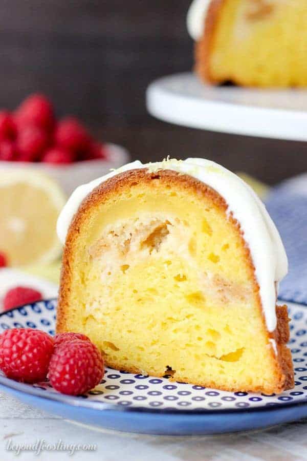 This Lemon Oreo Cheesecake Bundt is a perfectly moist and bursting with lemon flavor. The filling is a lemon Oreo cheesecake and it’s topped with a cream cheese glaze and lemon zest.