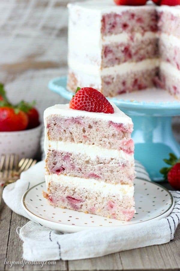 Fresh Strawberry Cake with Lemon Swiss Meringue Buttercream - Beyond ...