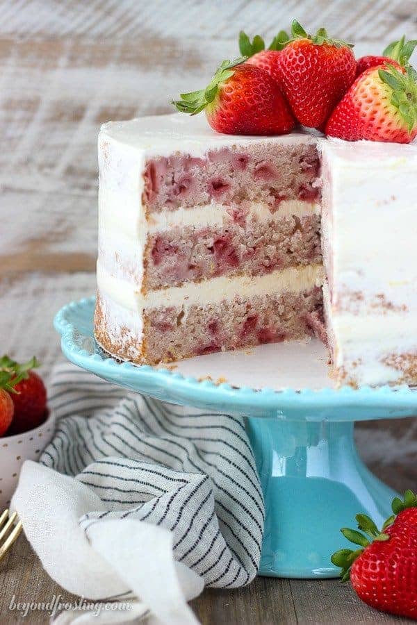 Fresh Strawberry Cake with Lemon Swiss Meringue Buttercream - Beyond ...