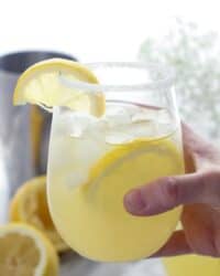 This Tequila Pineapple Punch is perfect for summer! It's made with tequila, coconut rum, pineapple juice a splash of lemon juice and a little seltzer to top it off.