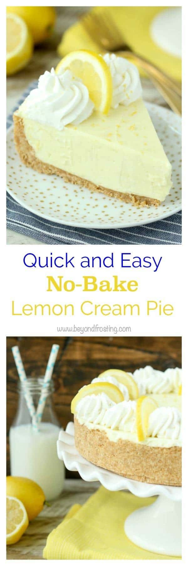 Quick and Easy No-Bake Lemon Cream Pie - Beyond Frosting