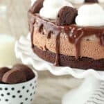 The mouthwatering Triple Chocolate Brownie Mousse Cake is so sinful. There’s a fudgy brownie on the bottom, a layer of easy chocolate mousse and finally a layer of mouthwatering brownie batter mousse.