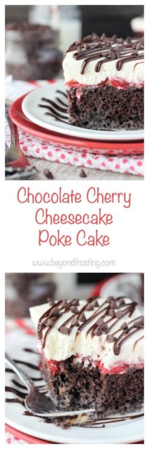 Chocolate Cherry Cheesecake Poke Cake photo collage