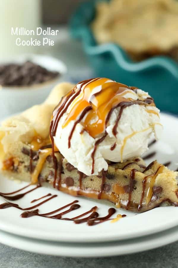 This Million Dollar Cookie Pie is layer of Nutella, Dulce De Leche and Cookie Dough in a buttery pie crust. Every layers makes this dessert a million bucks!