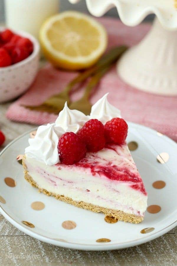 No-Bake Raspberry Swirl Cheesecake - Beyond Frosting