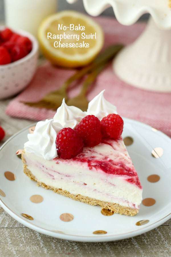 No-Bake Raspberry Swirl Cheesecake - Beyond Frosting