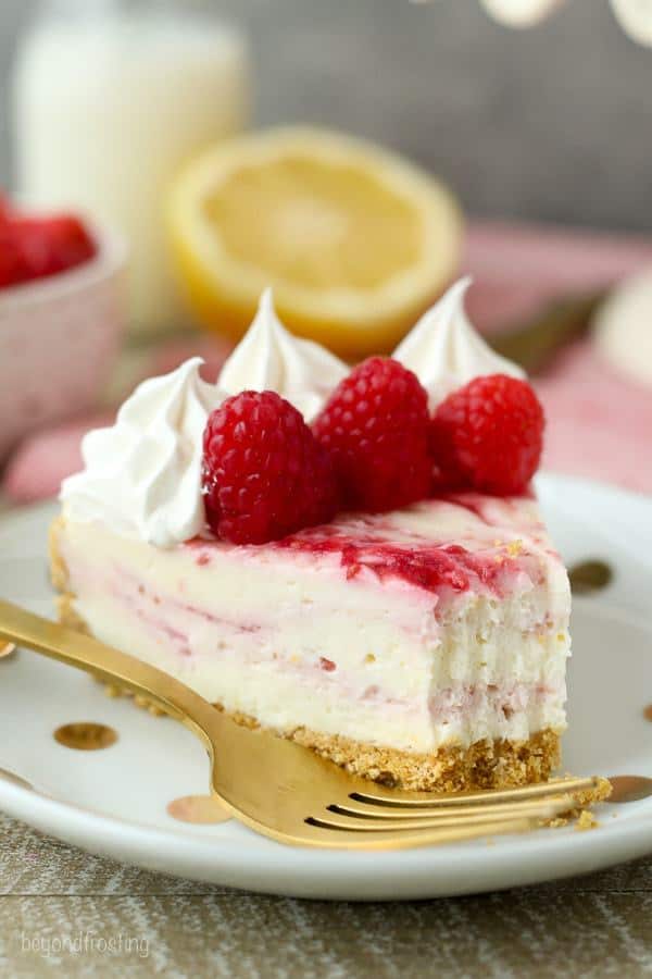 No-Bake Raspberry Swirl Cheesecake - Beyond Frosting