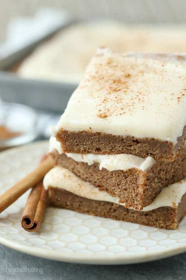 Once you sink your teeth into these Cinnamon Roll Blondies, there's no turning back. These soft and chewy cinnamon blondies are topped with a silky cream cheese frosting.
