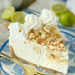This No-Bake Key Lime Mousse Pie starts with a Nilla Wafer crust, then a layer of white chocolate key lime mousse, then a lime and cookie mousse on top of that. Finish this off with some crushed Nilla Wafers and more lime zest!