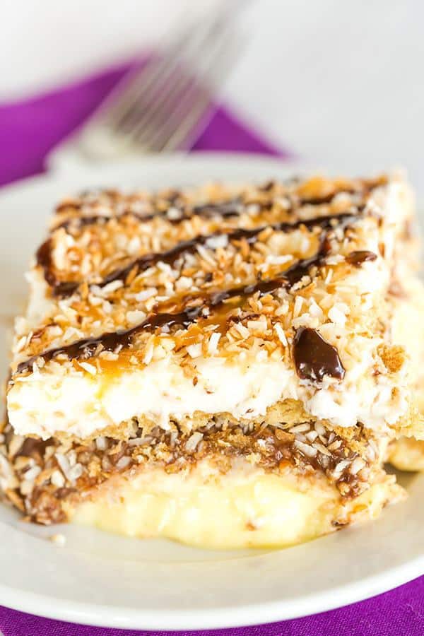 Samoa icebox cake