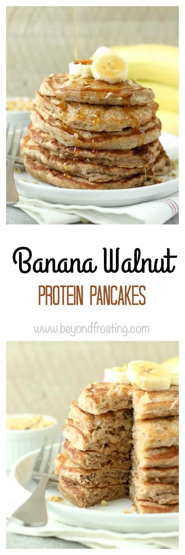  These Banana Walnut Protein Pancakes come together in a snap. With fresh bananas, Krusteaz Protein Pancake mix and a touch of cinnamon, you'll fall in love with this breakfast.