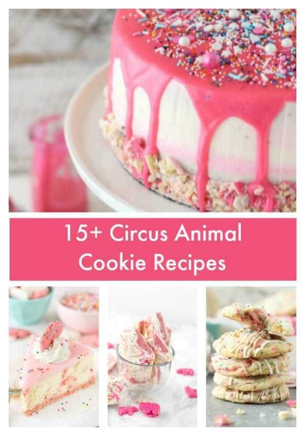 Over 15 Circus Animal Cookie Recipes to satisfy your childhood craving! Circus Animal Cookies, Circus Animal Cheesecakes, Circus Animal Cakes and more. 