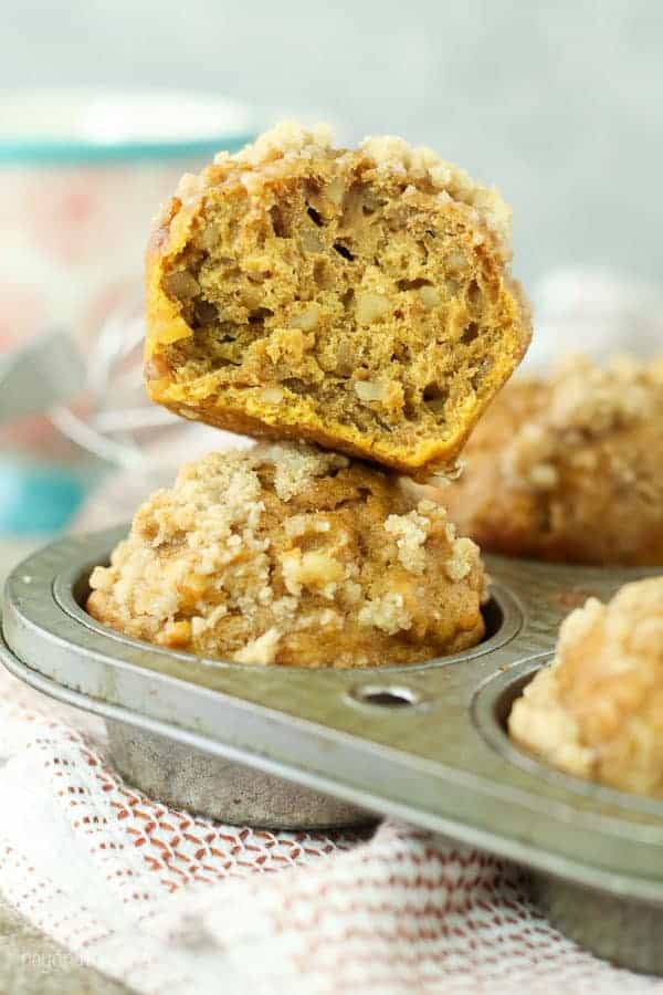 These Healthier Pumpkin Muffins will satisfy your pumpkin craving without the extra sugar and calories. Thank to Stevia In the Raw, you can enjoy these pumpkin muffins with only 7 Weight Watcher Points Plus without the streusel.