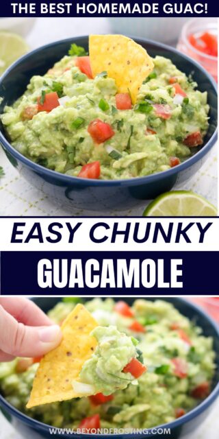 Pinterest title image for Easy Chunky Guacamole.