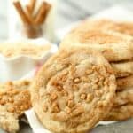 Close up photo of Toffee Snickerdoodle Cookies